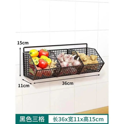 Wall-Mounted Green Onion Ginger Garlic Storage Rack