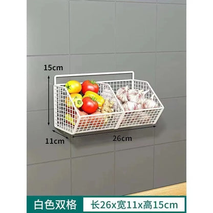 Wall-Mounted Green Onion Ginger Garlic Storage Rack