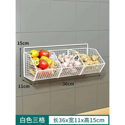 Wall-Mounted Green Onion Ginger Garlic Storage Rack