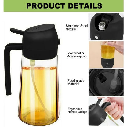 Olive Oil Dispenser Bottle 500ml Plastic Oil Sprayer