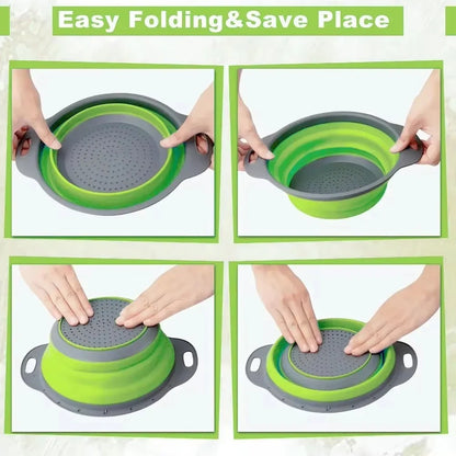 Silicone Folding Drain Basket Fruit Vegetable Washing Basket