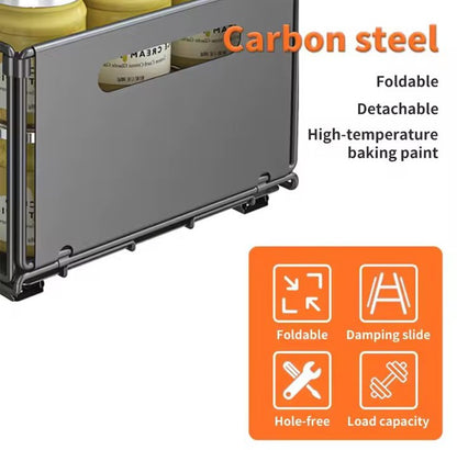 Kitchen Storage Rack Pull Out Cabinet Organizer Slide Drawer Storage